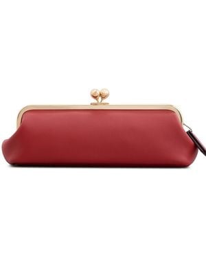 COACH Leather Kisslock Frame Bag 30 - Red