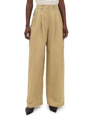 Essentiel Antwerp Iso Rhinestone Tape Pants - Natural