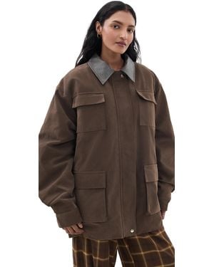 Source Unknown Baia Fleece Barn Jacket - Brown
