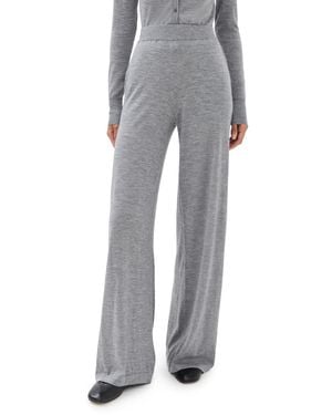 SPRWMN Cashmere Wide Leg Pants - Gray