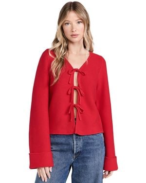 ALIGNE Nadia Tie Knit Cardigan - Red