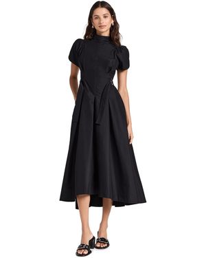3.1 Phillip Lim Puff Sleeve Side Tie Flare Dress - Black