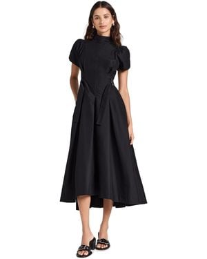 3.1 Phillip Lim Puff Sleeve Side Tie Flare Dress - Black