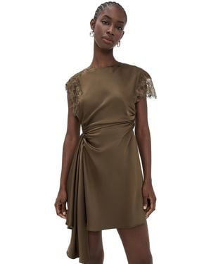 AMUR Zina Ruched Mini Dress - Brown