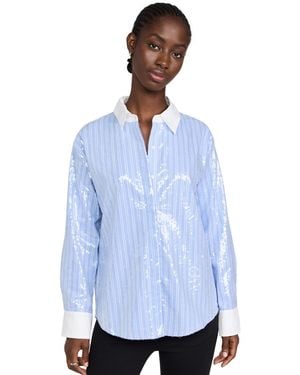 English Factory Sequin Stripe Shirt - Blue