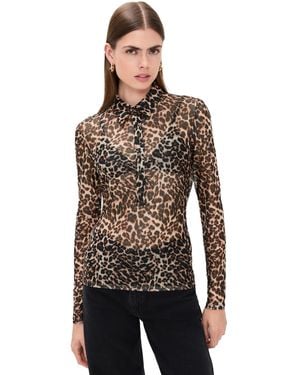 Generation Love Dominique Leo Mesh Top - Black