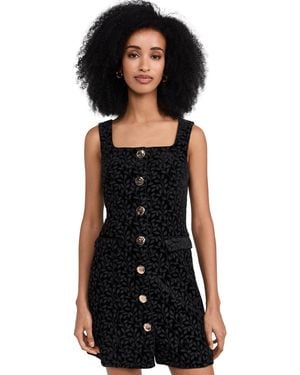 Saloni Mika Velvet Dress - Black