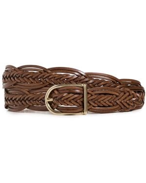 Anderson's Slim Double Hand Woven Leather Belt - Multicolor