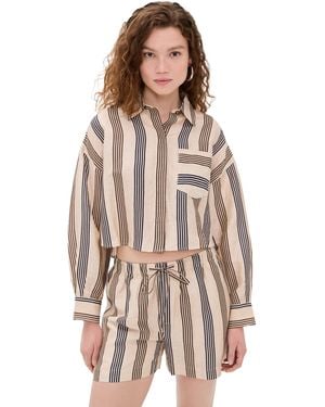 Rag & Bone Beatrice Cropped Linen Shirt - Natural