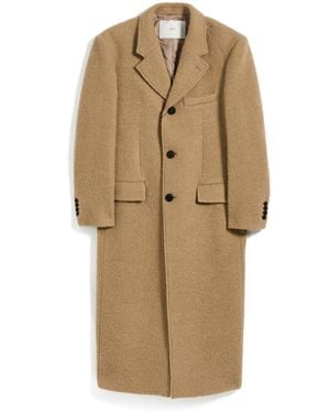 DUNST 2-Way 3 Button Boucle Wool Coat - Natural