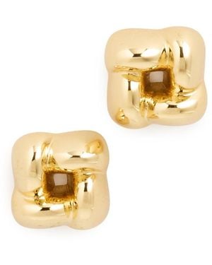 Jenny Bird Mini Woven Square Earrings - Metallic