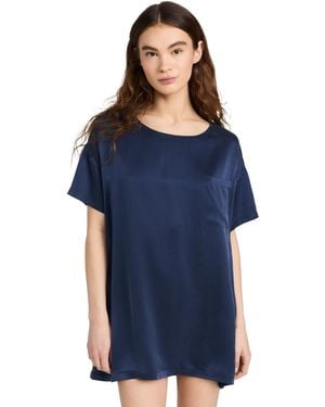 Lunya Washable Silk Oversized Sleep Tee - Blue