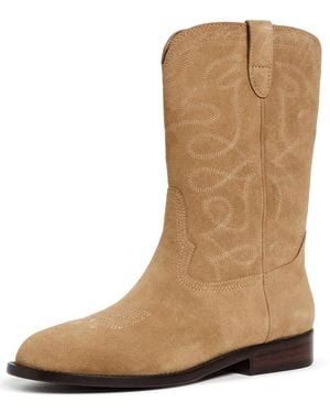 Loeffler Randall Jett Western Calf Boots - White