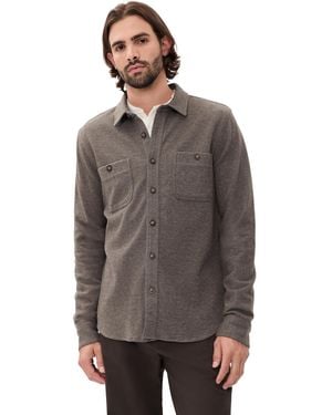 Marine Layer Pacifica Stretch Twill Overshirt - Brown