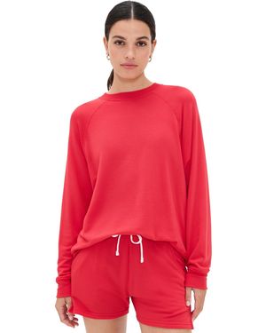 Splits59 Andie Oversized Fleece Sweatshirt - Red