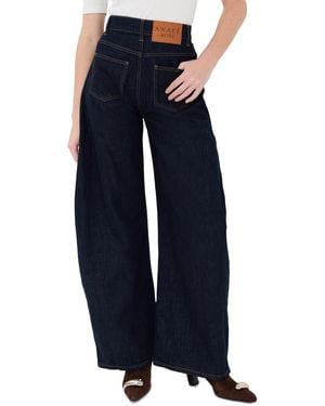 A.W.A.K.E. MODE A. W.A. K.E. Mode Rounded Rinse Wash Jeans - Blue