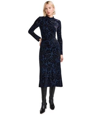 Sea Alia Stretch Burnout Velvet Dress - Blue