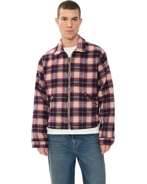 Asher Zed Plaid Zip Up Jacket - Red