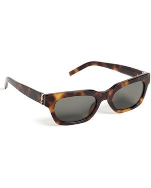 Saint Laurent Tortoise Rectangle Sunglasses - Black