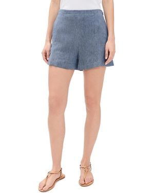Theory Cotton Blend Shorts - Blue