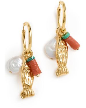 Lizzie Fortunato Minnow Hoop Earrings - White