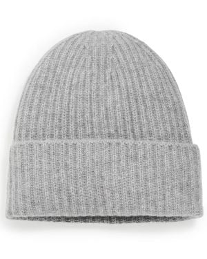 White + Warren Cashmere Luxe Ribbed Beanie - White