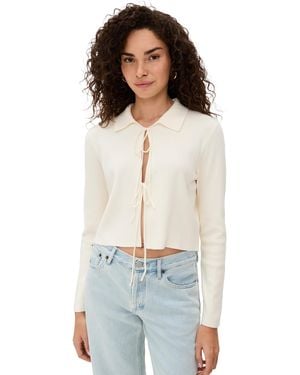 Line & Dot Anouk Tied Detailed Sweater Top - White