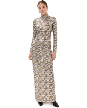 Rosetta Getty Fitted Turtleneck Maxi Dress - White