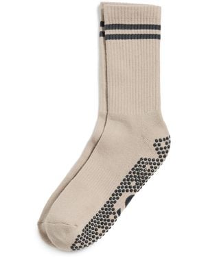 Stems Striped Grip Socks - Black