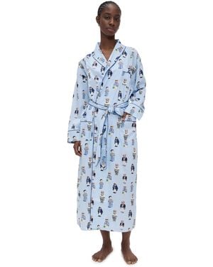 Polo Ralph Lauren Allover Bear Heritage Robe - Blue