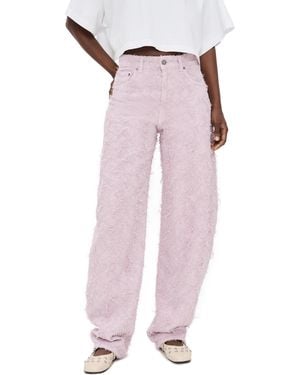 Haikure Bibi Faux Fur Denim Jeans - Pink