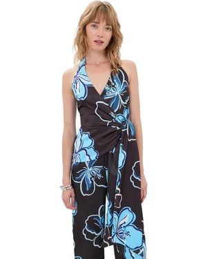 Seven Wonders Elsie Halter Wrap Top - Blue
