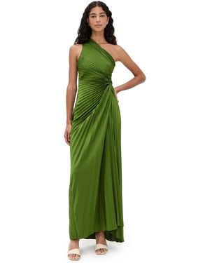 A.L.C. A. L.C. Lara Pleated One Shoulder Gown - Green