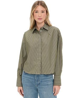 Rag & Bone Martha Poplin Striped Shirt - Green