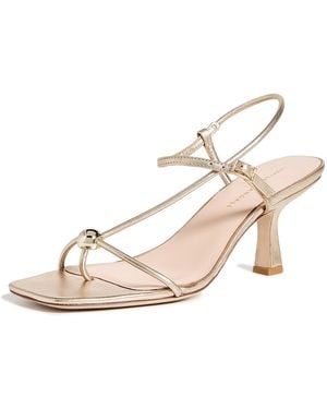 Loeffler Randall Triana Strappy Mid-Heel Sandals With Ball - White