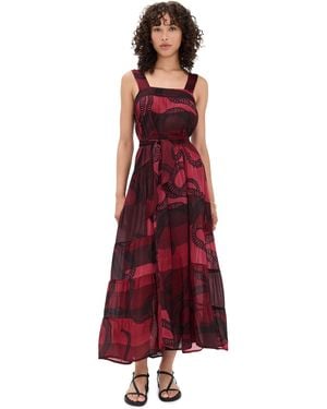 Natalie Martin Collection Jasmine Maxi Dress With Sash - Red