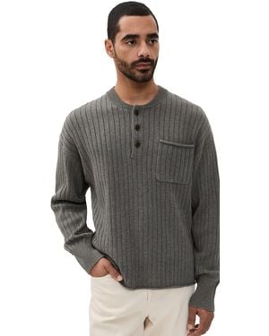 Alex Mill Sawyer Henley Sweater - Grey