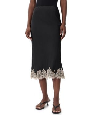Wayf Vienna Lace Trim Skirt - Black