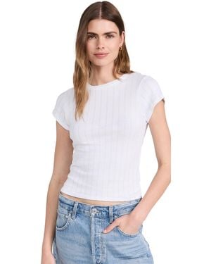 PERFECTWHITETEE Katy Pointelle Baby Tee - White