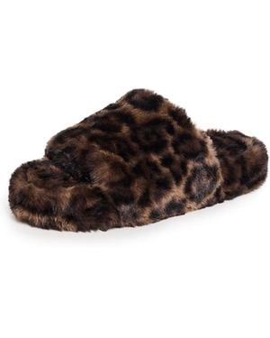 Apparis Dillon Leopard Slides - Brown