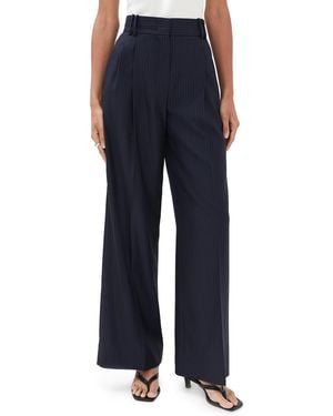 Another Tomorrow Pleated Pants - Blue