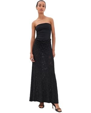 Runaway the Label Lakita Strapless Lace Maxi Dress - Black