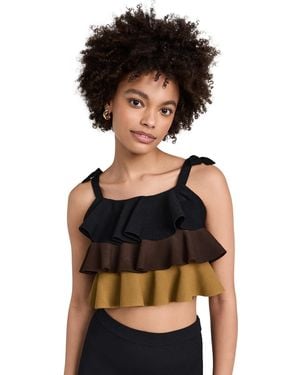Rosie Assoulin Ruffle Tank - Black