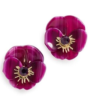 Lele Sadoughi Pansy Button Earrings - Pink