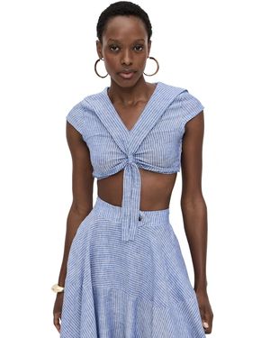 House of Aama Azaka Crop Top - Blue