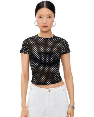 Alice + Olivia Tess Crew Neck Tee - Black