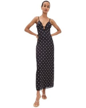 Runaway the Label Emily Lace Trim Camisole Midi Dress - Black