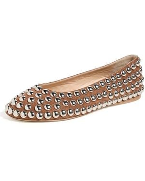 Rabanne Studded Ballerina Flats - White