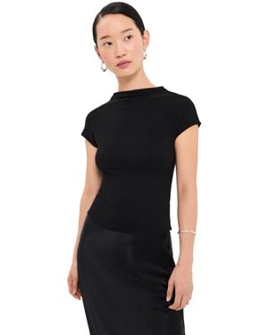 SABLYN Karlie Slit Neck Tee - Black