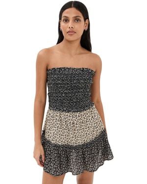 Sea Panna Color Block Smocked Coverup - Black